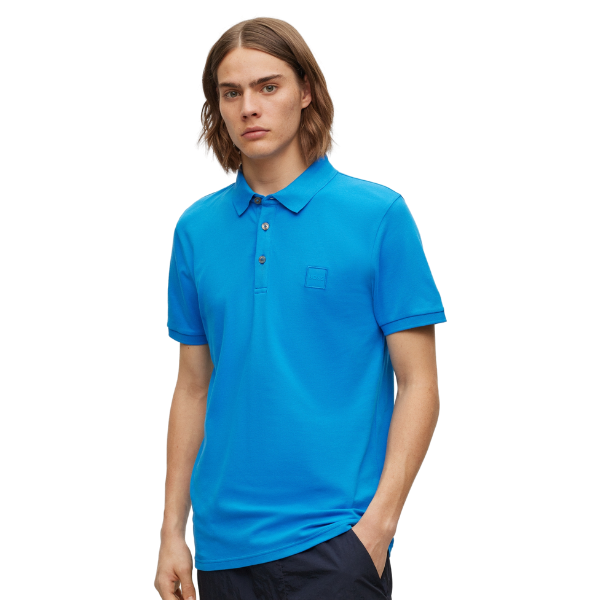 Mens Open Blue Passenger S/s Polo