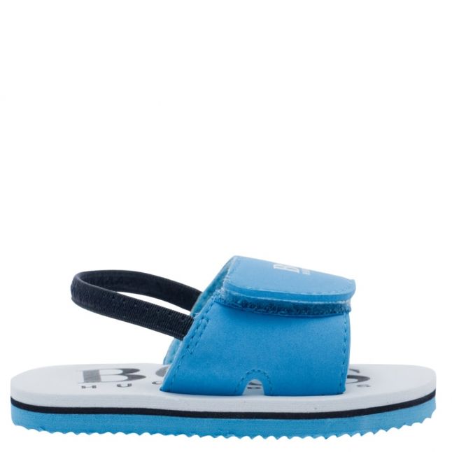 Boys Bright Blue Branded Slides (19-26)