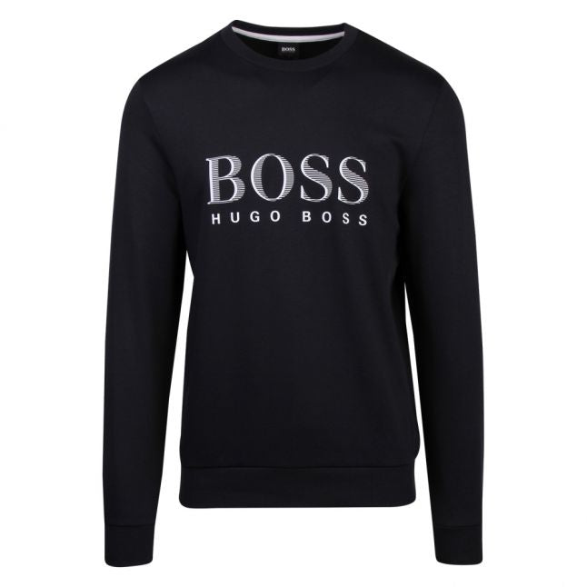 Mens Dark Blue Branded Crew Sweat Top