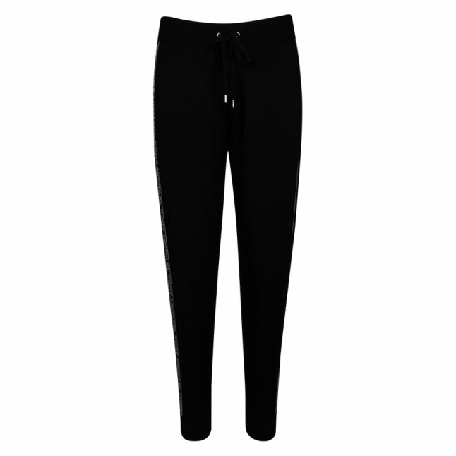 Womens Black Taped Logo Sweat Pants