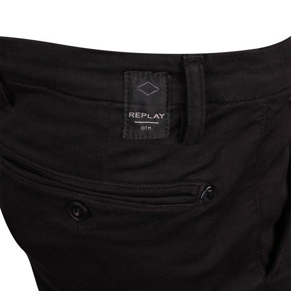 Mens Black Zeumar Hyperflex Slim Chino