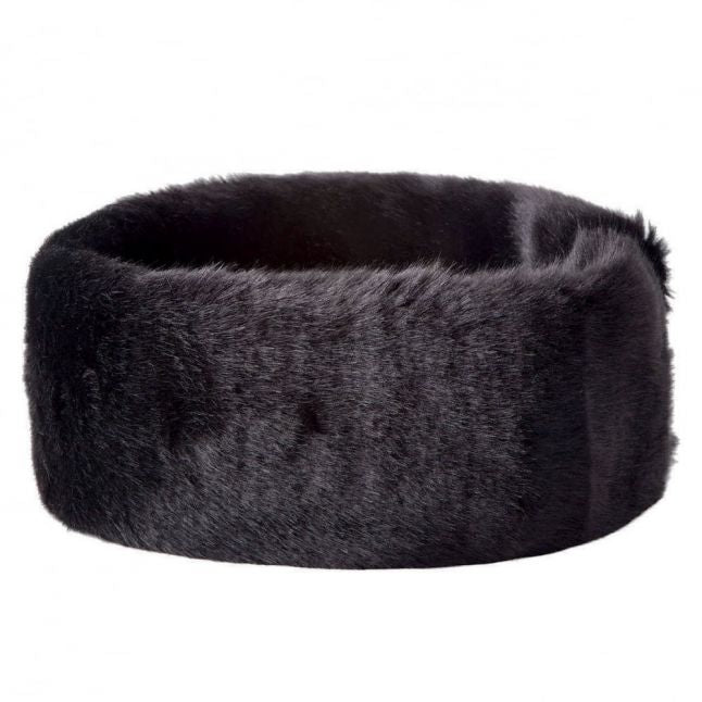 Womens Black Faux Fur Headband