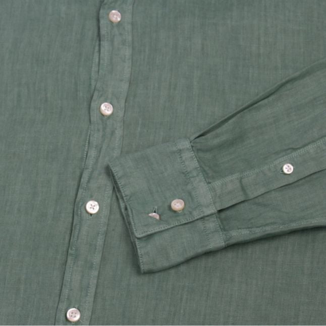 Casual Mens Green Relegant Linen L/s Shirt