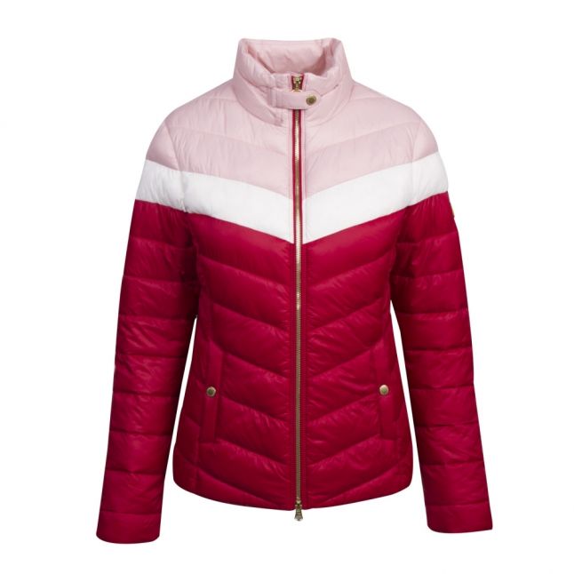 Womens Rhubarb Auburn Blocked Quilted Jacket