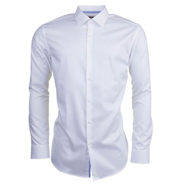 Mens Open White C-Joey Slim Fit L/s Shirt