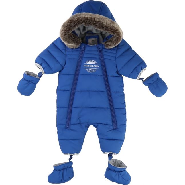 Baby Electric Blue Hooded Snowsuit