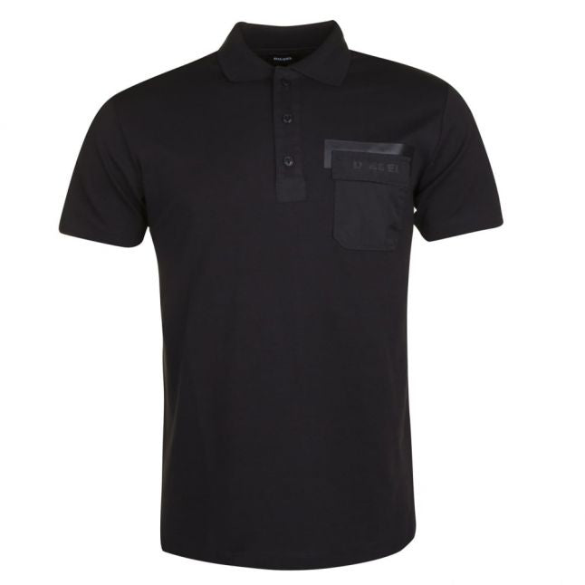 Mens Black T-Temp S/s Polo Shirt