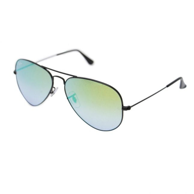 Black/Green RB3025 Aviator Mirror Sunglasses