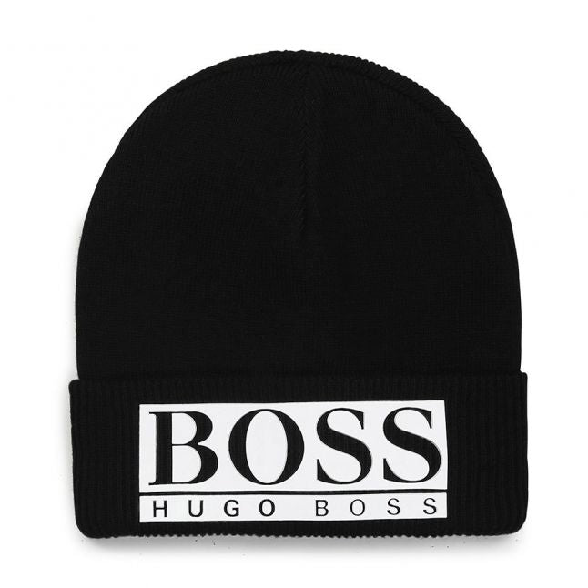 Boys Black 3D Logo Beanie