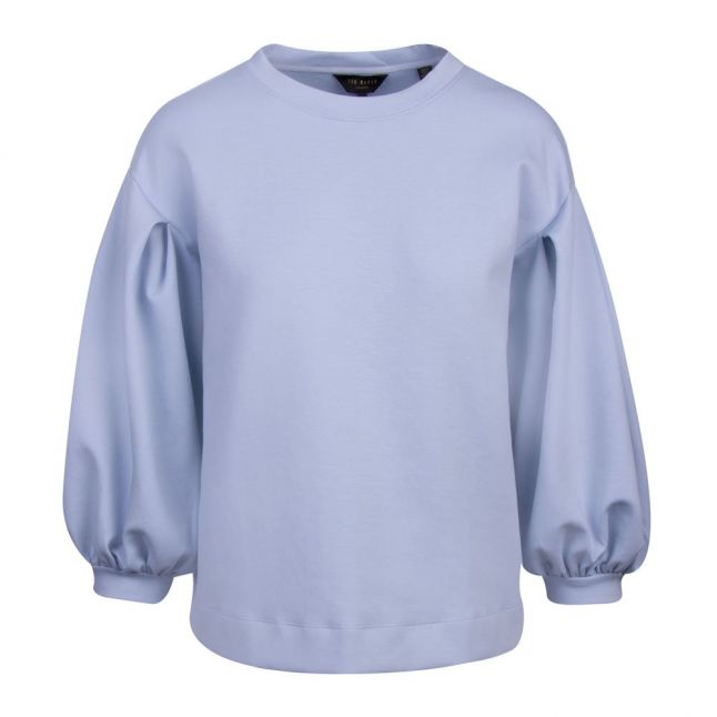 Womens Pale Blue Irissa Puff Sleeve Sweat Top