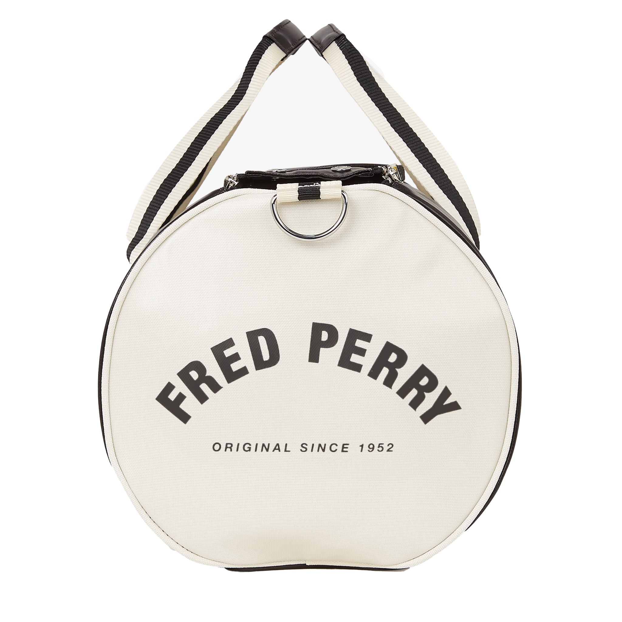 Mens Fred Perry Black/Ecru Classic Barrel Bag