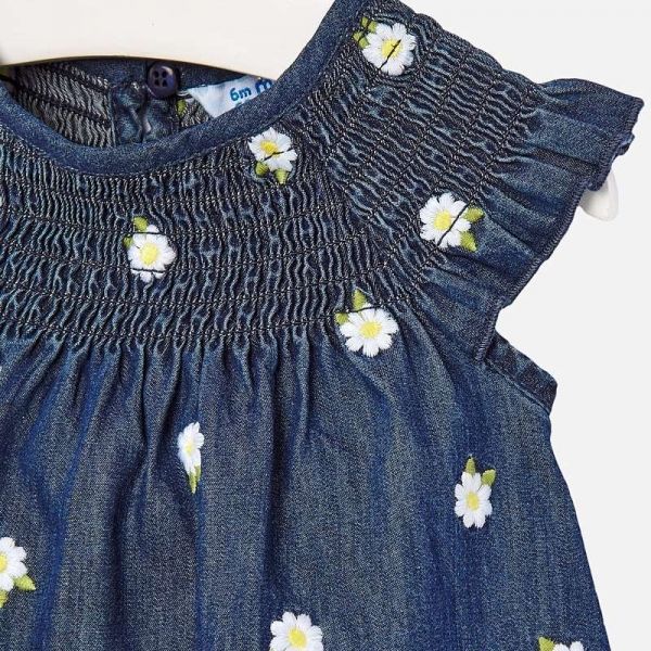 Infant Dark Blue Denim Daisy Dress