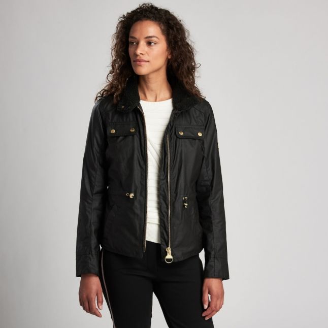 Womens Black Trial Waxed Jacket