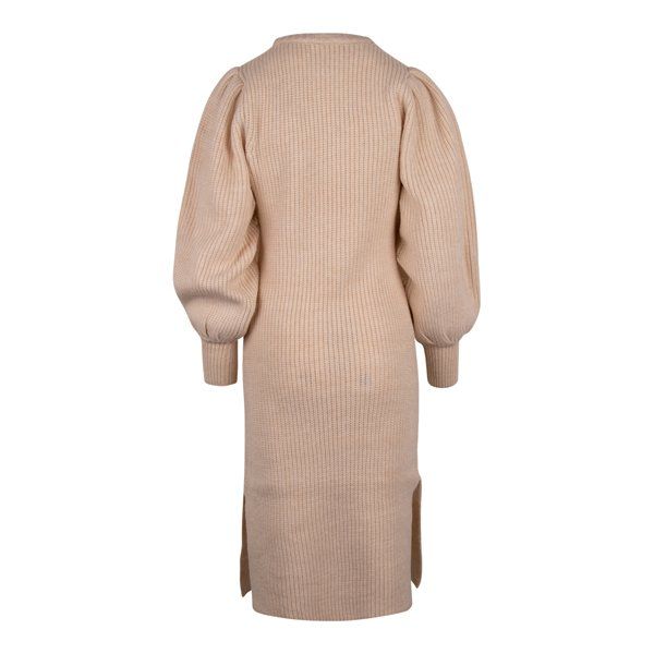 Womens Oatmeal Kessy Puff Sleeve Dress