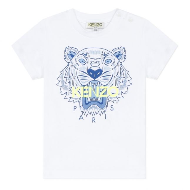 Baby White/Blue Neon Iconic Tiger S/s T Shirt