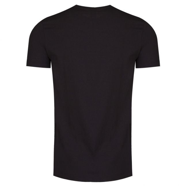 Mens Black Textured S/s T Shirt