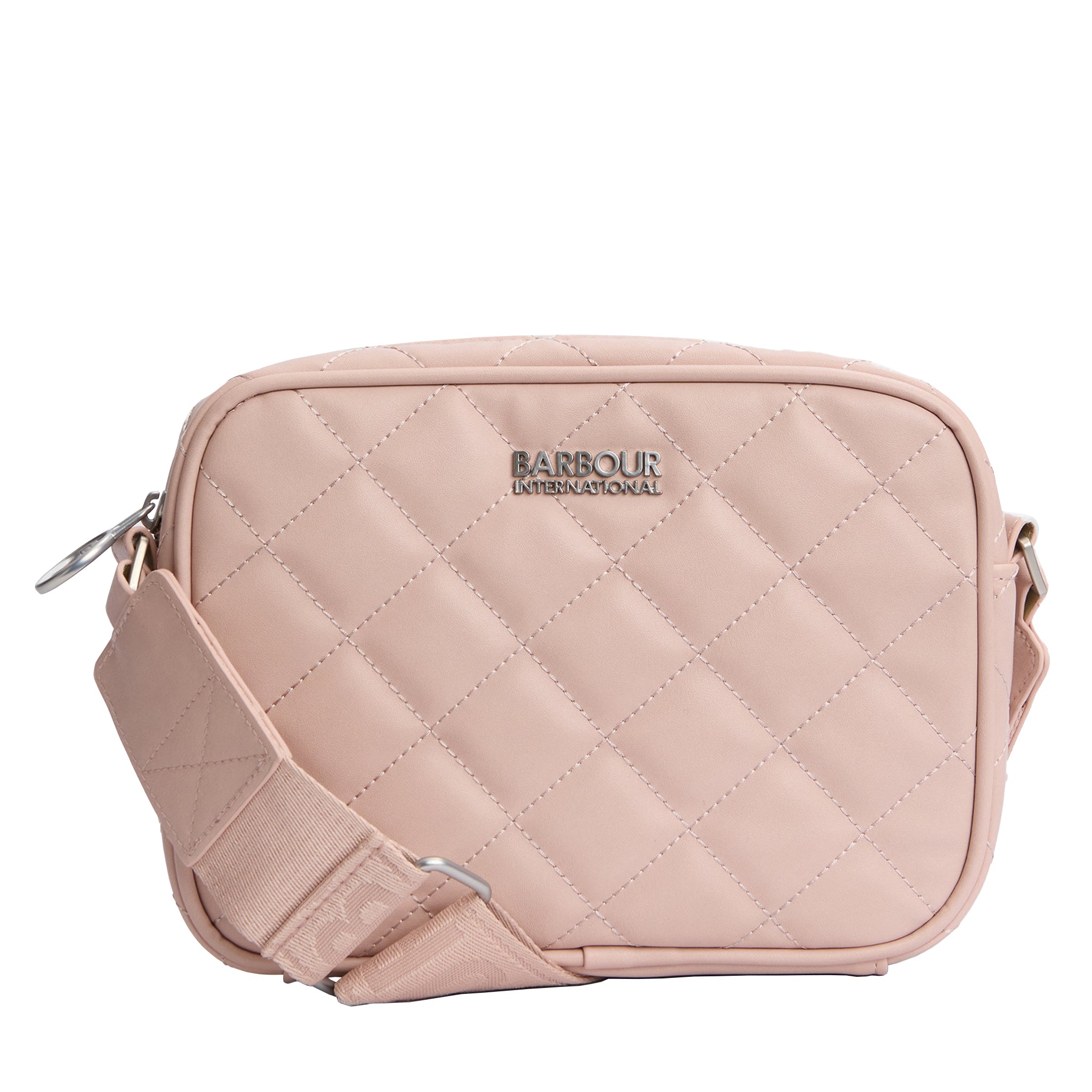 Womens Barbour International Pale Mauve Quilted Sloane Crossbody Bag