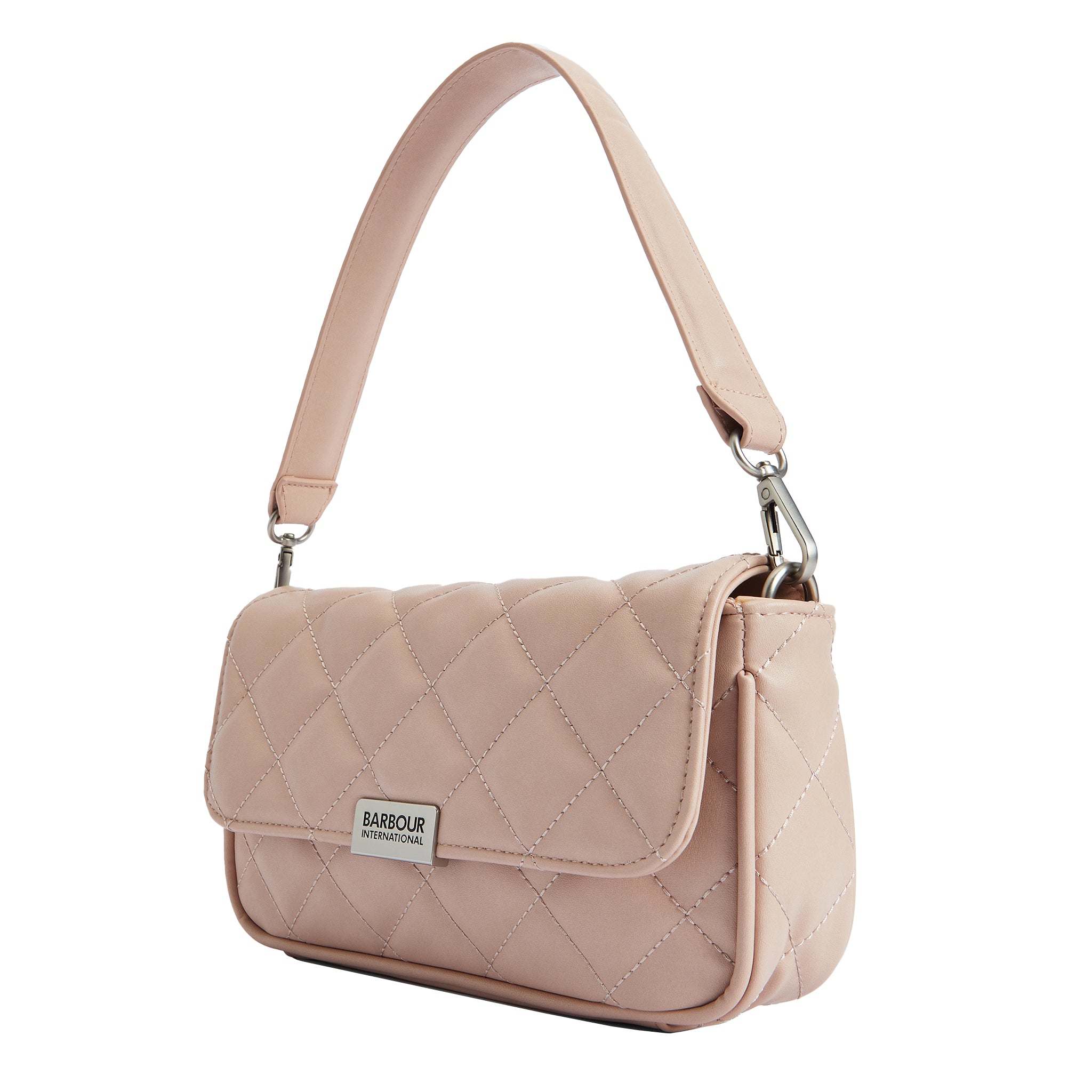 Womens Barbour International Pale Mauve Quilted Mini Soho Xbody Bag