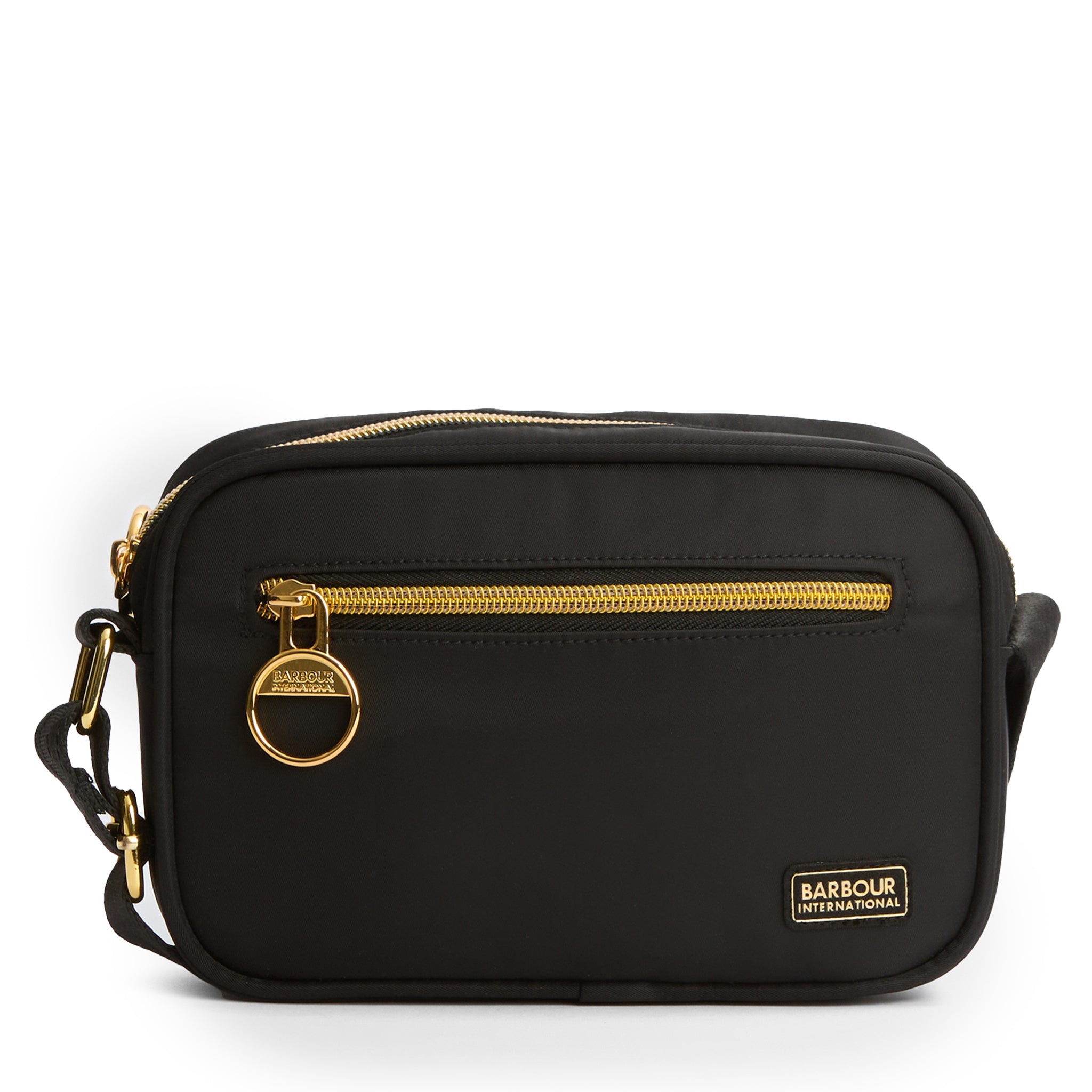 Womens Barbour International Black Qualify Micro Crossbody Bag