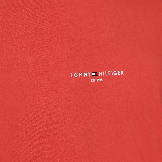 Mens Terra Red Tommy Logo Tipped S/s T Shirt