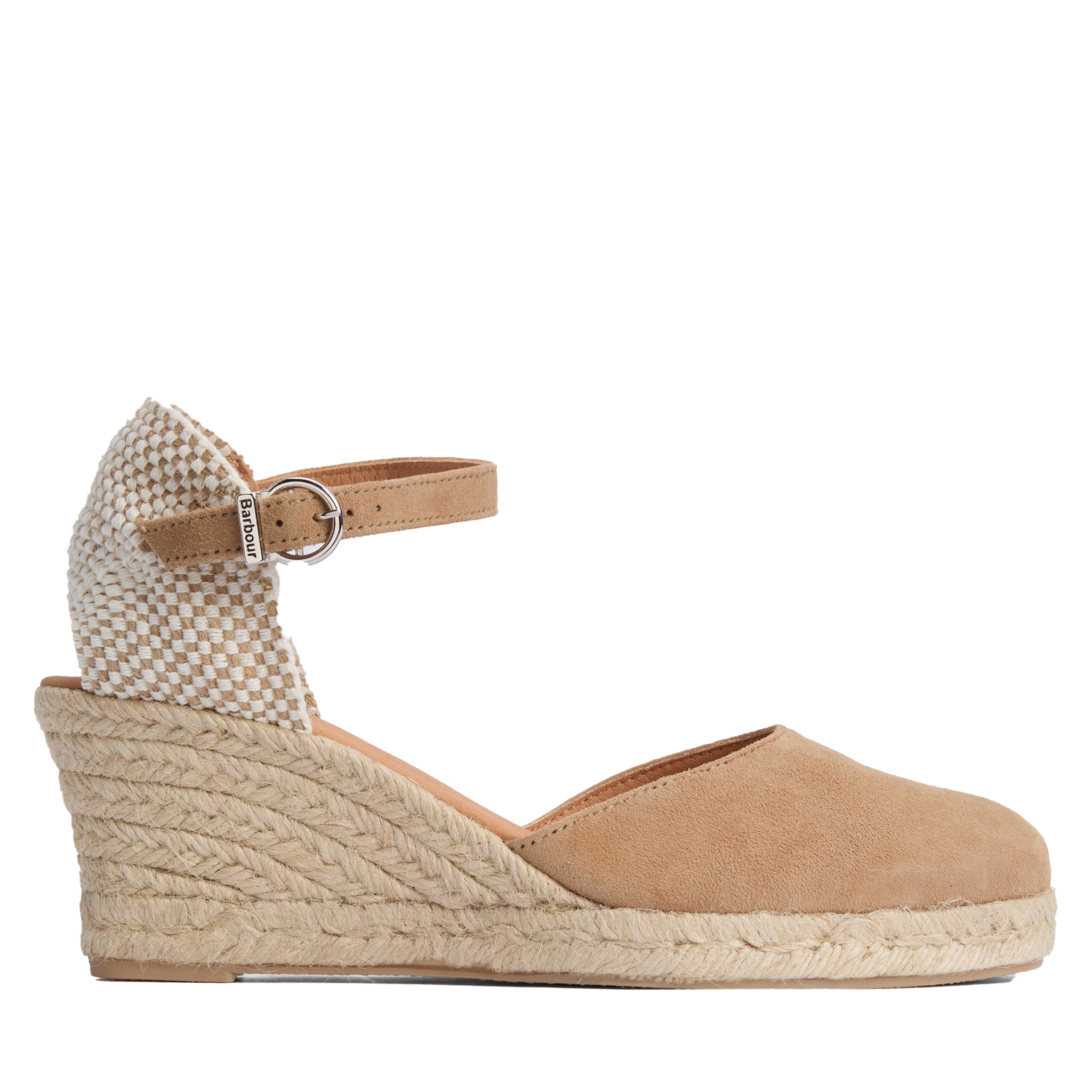 Womens Barbour Tan Suede Elder Espadrille Wedges