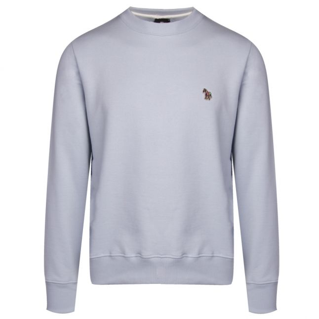 Mens Pale Blue Zebra Crew Neck Regular Fit Sweat Top