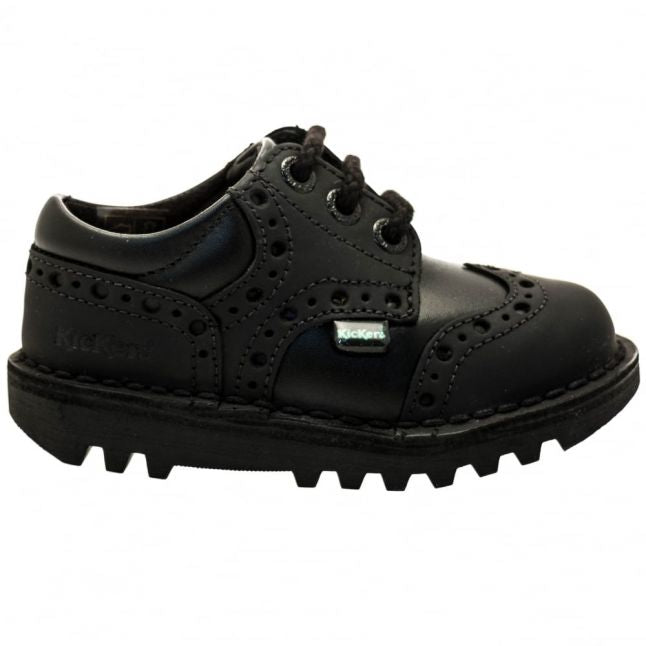 Infant Black Leather Kick Brogman (5-12)