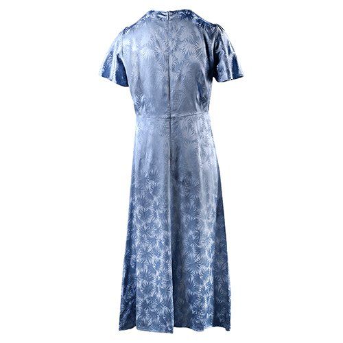 Womens Chambray Palm Jacquard Midi Dress