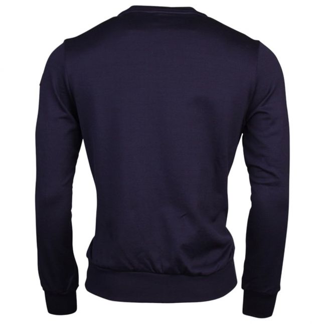 Mens Navy Shark Fit Crew Sweat Top