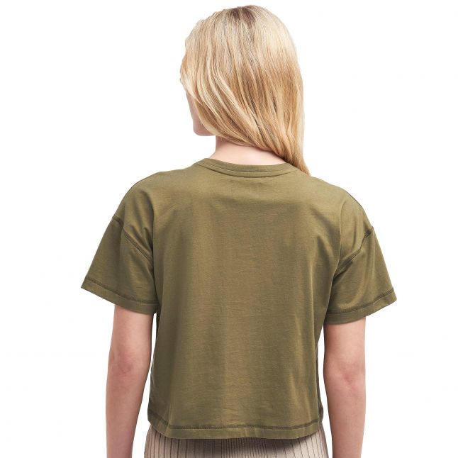 Womens Barbour International Golden Khaki Sofia S/s T Shirt