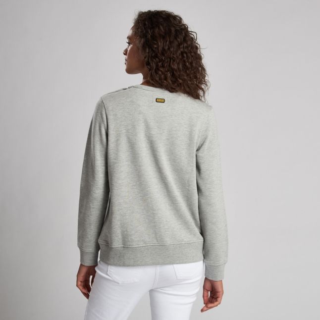 Womens Light Grey Marl Rally Overlayer Sweat Top