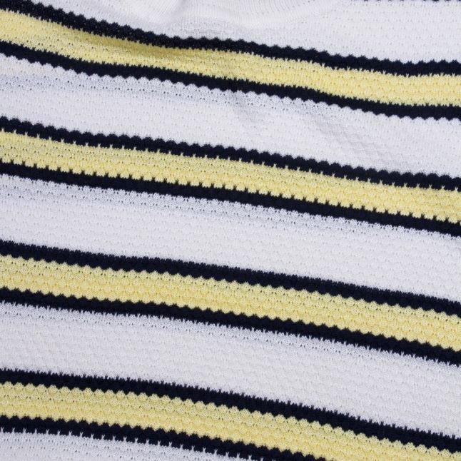 Womens White/Yellow Vimana Stripe S/s Knitted Top