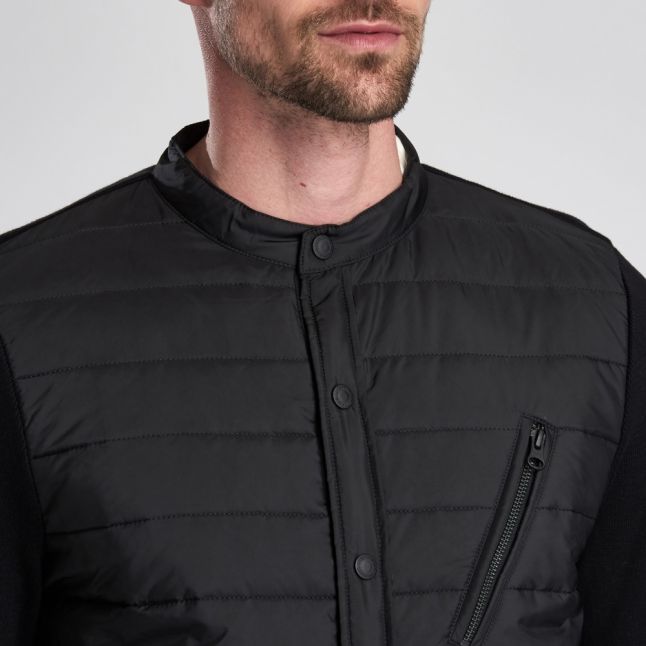 Mens Black Circuit Baffle Knitted Jacket