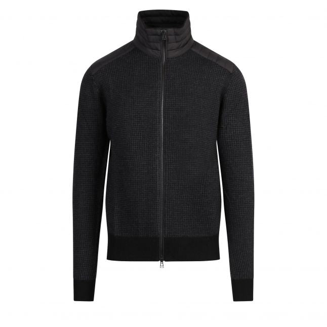 Mens Black/Charcoal Kelby Zip Cardigan