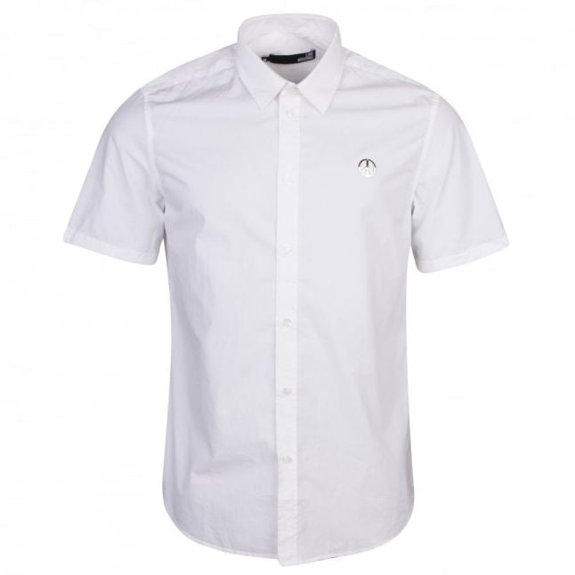 Mens Optical White Logo Badge Regular S/s Shirt