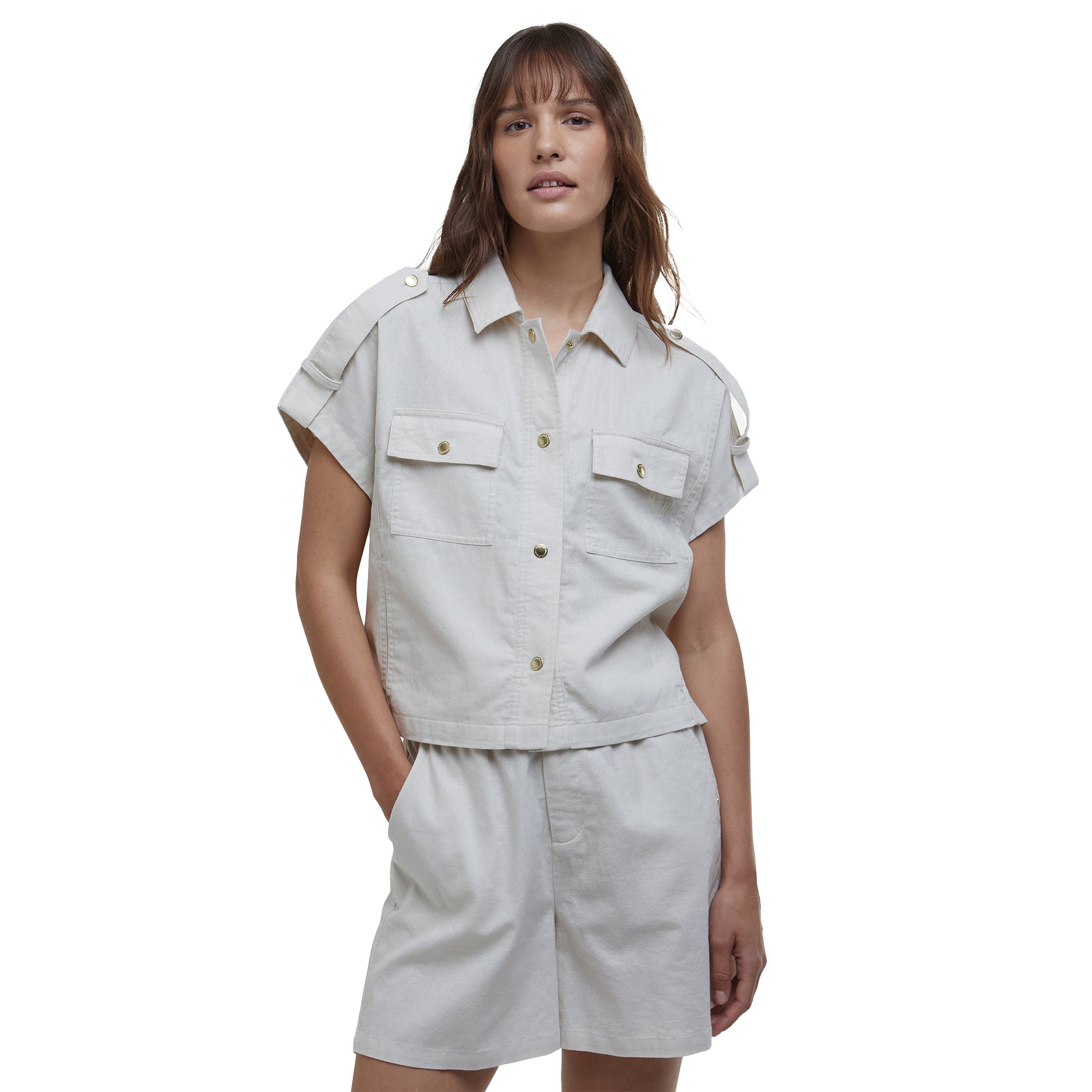 Womens Barbour International Light Stone Priya Co-ord Shirt