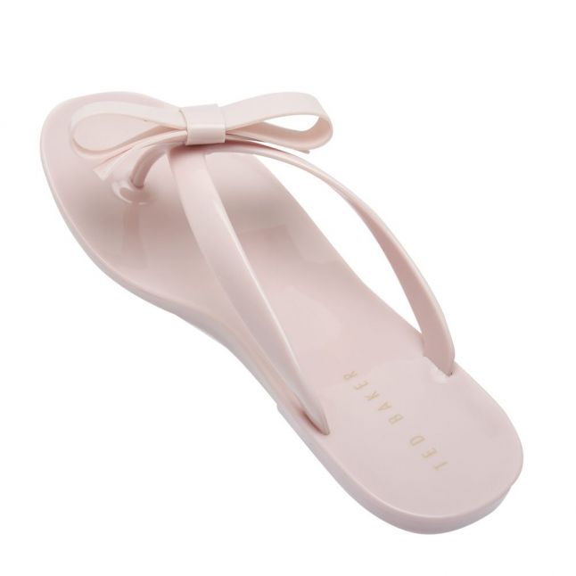 Womens Light Pink Bejouw Bow Jelly Flip Flops