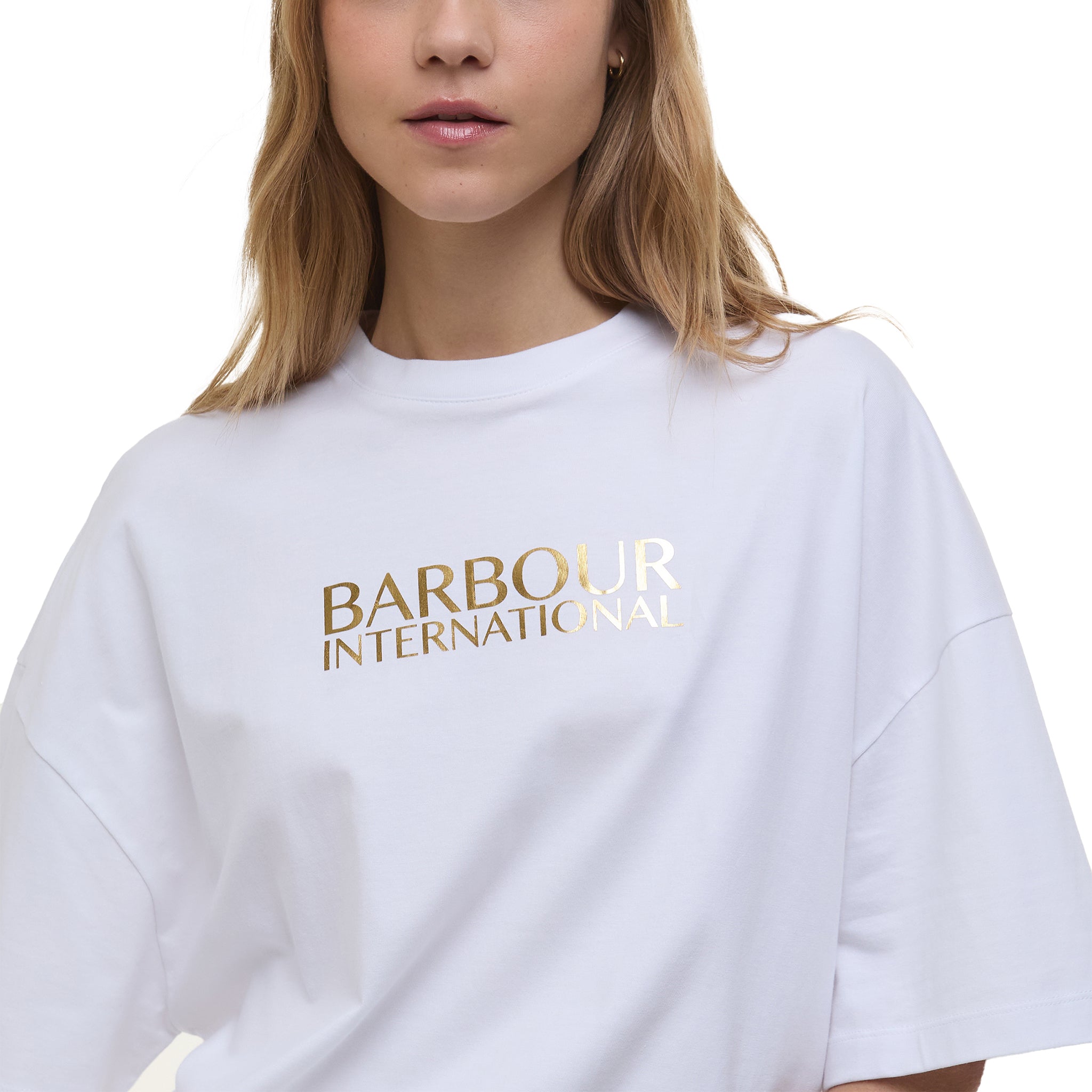 Womens Barbour International White Dakota S/s T Shirt