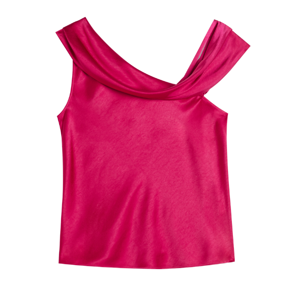 Womens Bright Pink Deanaah Draped Neck Top