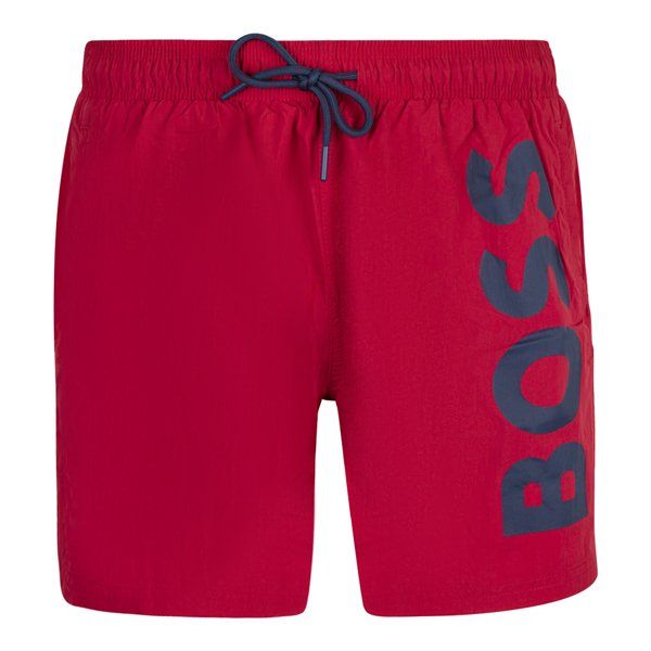 Mens BOSS Bright Red Octopus Swim Shorts