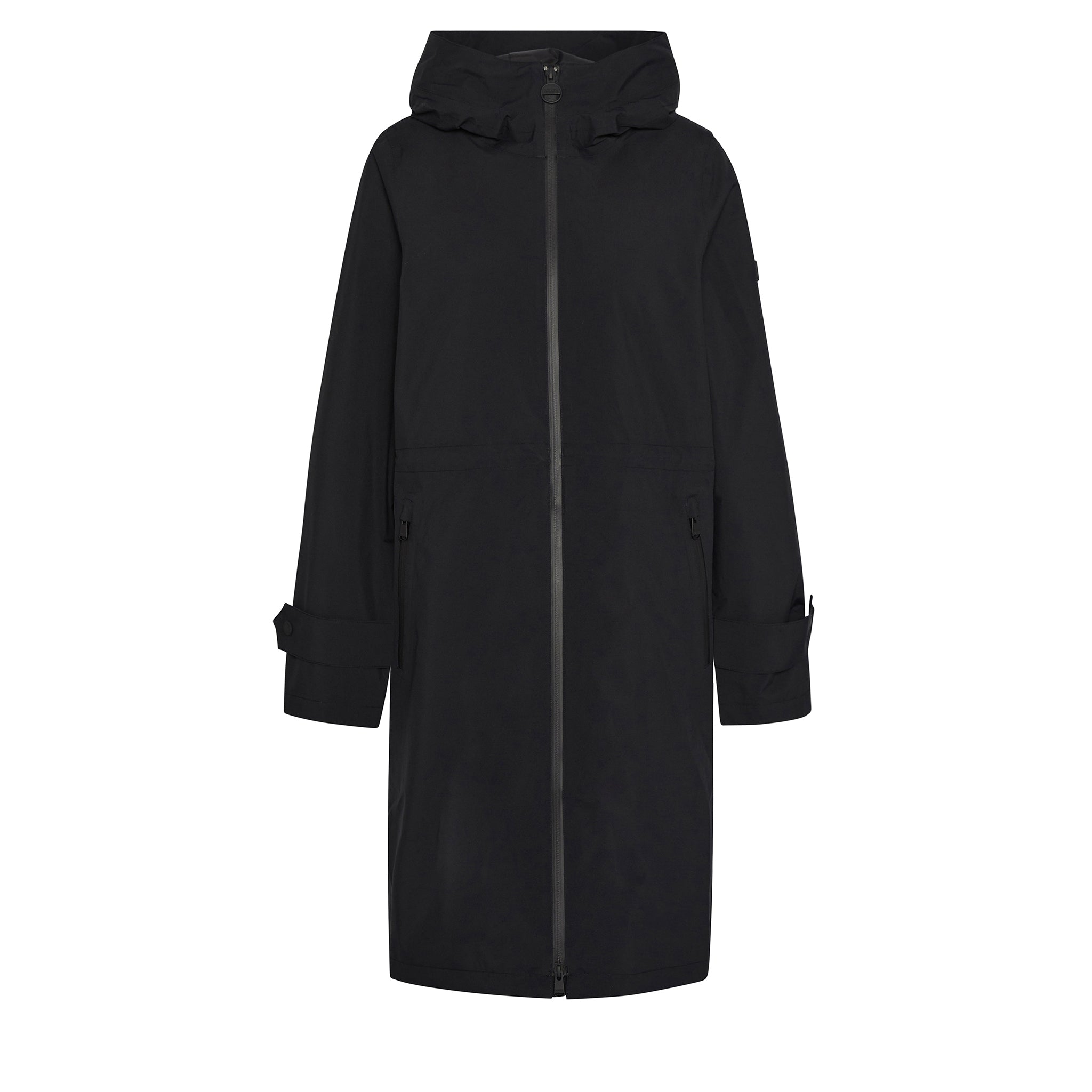 Womens Barbour International Black Longline Kyra WP Coat