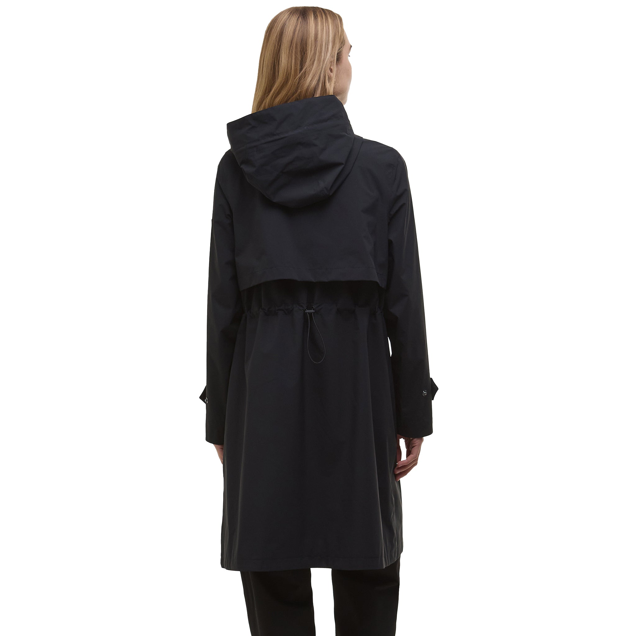 Womens Barbour International Black Longline Kyra WP Coat