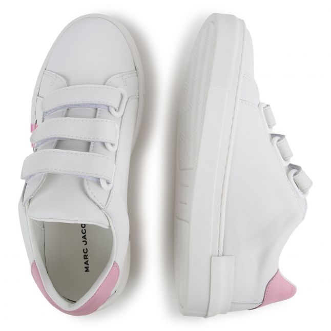 Girls White Graffiti Logo Trainers