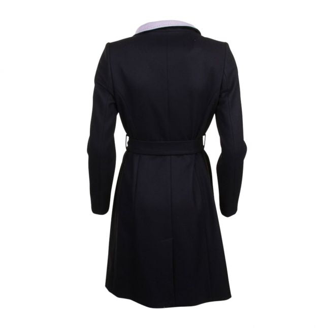 Womens Black Khera Long Wrap Coat