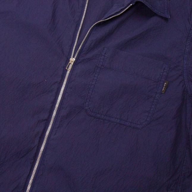 Mens Indigo Zip Front Overshirt