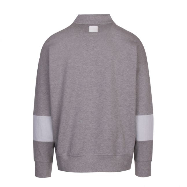 Casual Mens Light Grey Wolton Polo Collar Sweat Top