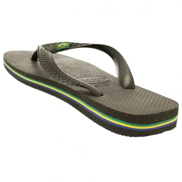 Womens Black Brasil Flip Flops