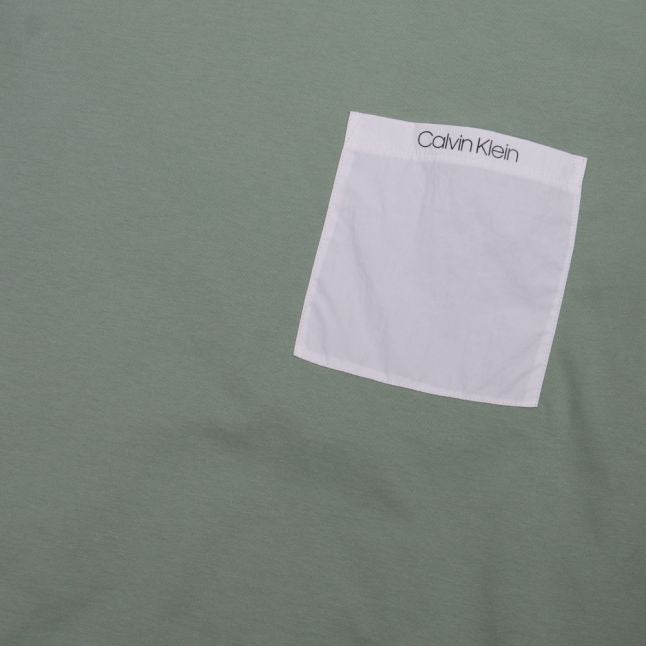 Mens Granite Green Nylon Pocket S/s T Shirt