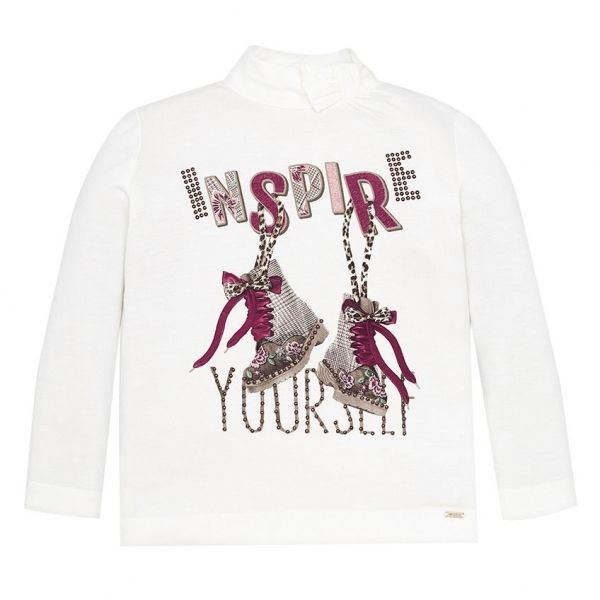 Girls Natural Inspire Yourself L/s T Shirt