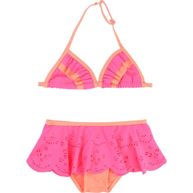 Girls Pink Frill Bikini Set